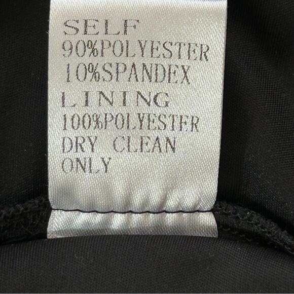 Tadashi Shoji Bandage Mesh Ruched Cocktail Dress Size S Black Asymmetrical Neck - Picture 15 of 16